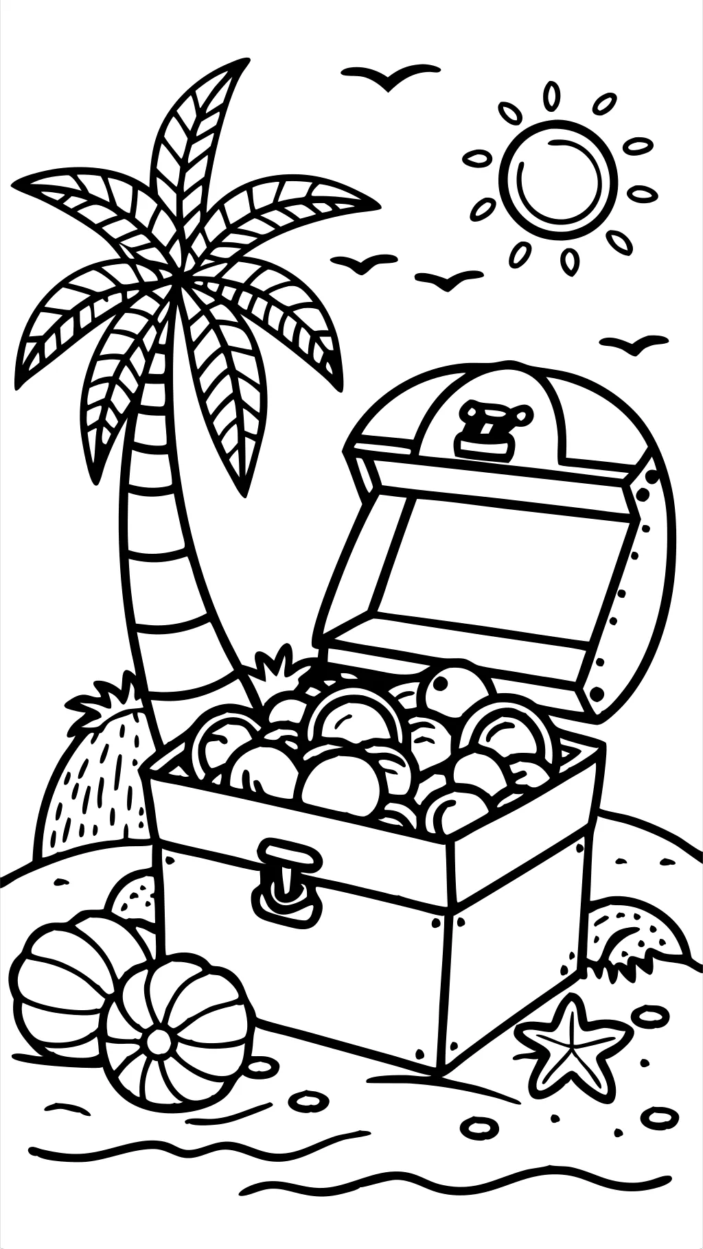 coloring pages treasure chest